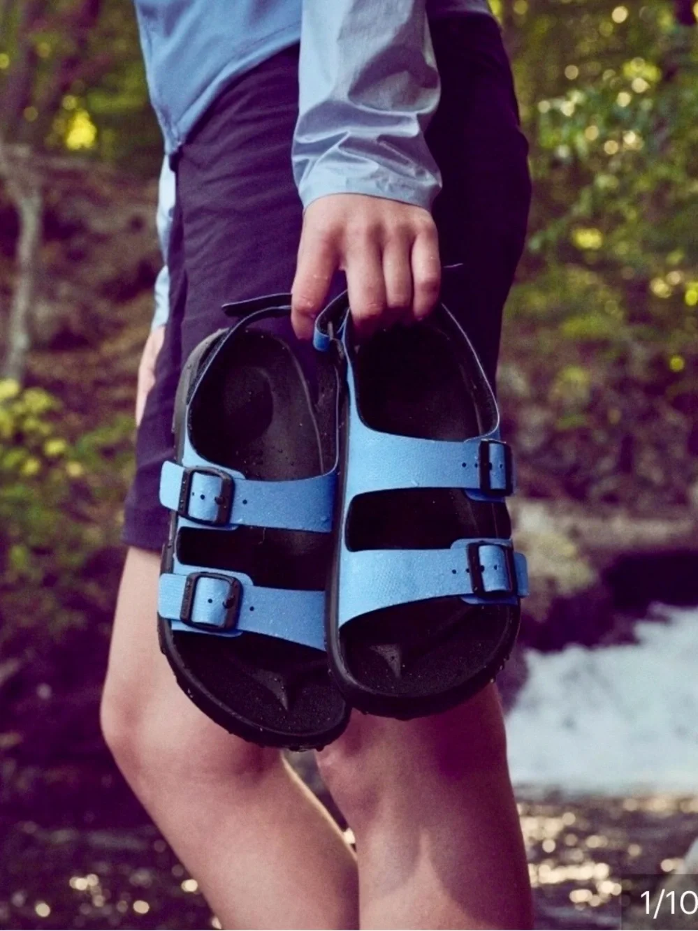 Birkenstock Mogami Women's Terra Birko-Flor Sandals in Blue and Black